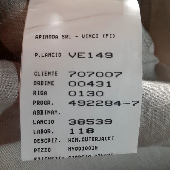 Ladies Giorgio Armani 100% Linen Jacket Pockets Snaps Mandarin Collar IT 46 XL - Picture 7 of 8